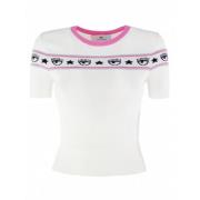 Ribstrikket T-shirt med Lurex-detaljer