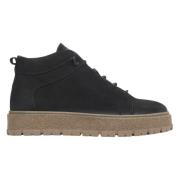 Herre High-Top Sorte Sneakers i Ægte Italiensk Nubuck med Let Isolerin...