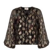 Paisley Bluse med Lurex Detaljer