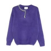 Lilla Mohair Strik Crewneck Sweater