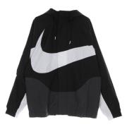 Sort Windbreaker Jakke med Swoosh Logo