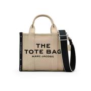 Beige Tote Taske med Sort Kant