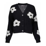 Blomstret strikket cardigan