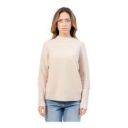 Beige Ribstrikket Sweater til Alle Anledninger