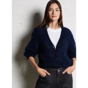 Marine Mohair Uld Silke Cardigan