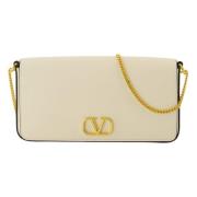 VLogo Ivory Læder Clutch Elegant Tilbehør