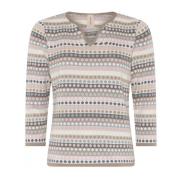 Plettet 3/4 Ærme Pullover Bluse