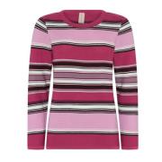 Stribet Links Pullo Bluse Dahlia Pink