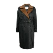 Voks Trenchcoat Sort/Salvie Tartan