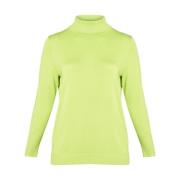 Neon Green Strikket Turtleneck Sweater Azela