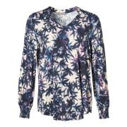 Blomstret Paris Bluse med V-hals