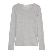 Langærmet strikket sweater slim