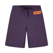 Lilla Logo Patch Badeshorts