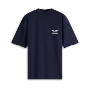 Marineblå Slogan Print T-shirt