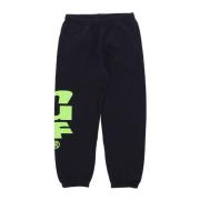 Sort Fleece Sweatpants Elastisk Talje