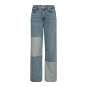 Retro-inspireret Block Jeans i Mid Blue