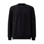 Blå Crewneck Sweater - Diagonal Fleece