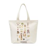 Creme Hvid Diorama Tote Taske