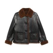 Shearling Krave Sort Knapjakke