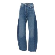 Højtaljede Brede Ben Denim Jeans