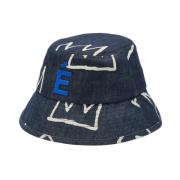 Denim Blue Grafisk Bucket Hat