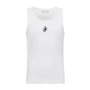 Hvid Logo Tank Top Ribbet Design