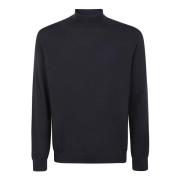 Blå uld turtleneck sweater