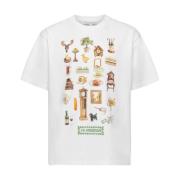 Hvid T-shirt med diorama print