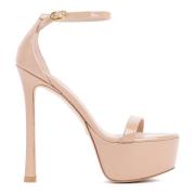 Nude Patent Læder Ankelrem Sandaler