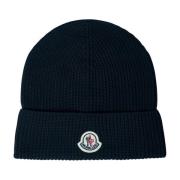 Logo Patch Beanie Hat i bomuldsstrik