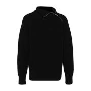 Uld Turtleneck Sweater med Side Zip