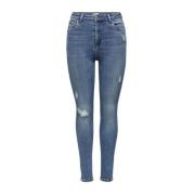 Blå Skinny Bomuld Bland Jeans