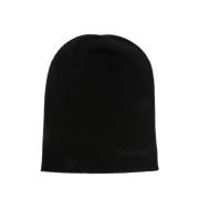 Sort Cashmere Strikket Beanie Hue