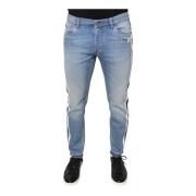 Blå Skinny Denim Jeans med Logo