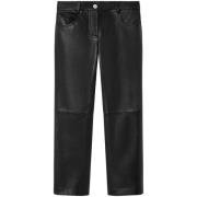 Sort læder klassiske straight leg jeans