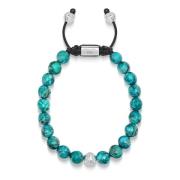 Men's Beaded Bracelet with Turquoise and Sterling Silver Beads