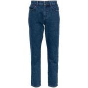 Blå Denim Jeans med Tapered Leg