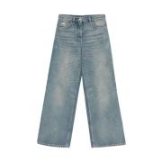 Lys Blå Denim Wide Leg Jeans