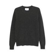 Antracitgrå Uld Ribstrikket Sweater