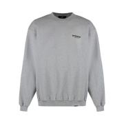 Melange Logo Print Crew Neck Sweater