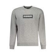 Grå Bomulds Sweatshirt med Logo Print