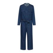 Denim Jumpsuit med Brystlommer