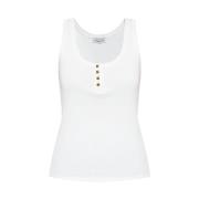 Ribbet tanktop med frontknapper