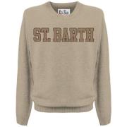 Multifarvet Crew Neck Sweater med Broderi