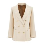 Ivory Dobbeltspændt Viskose Blazer