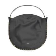 Studded Læder Hobo Skuldertaske