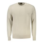 Beige Langærmet Sweater med Broderet Logo