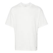 Hvid Crew-neck T-shirt med Logo