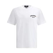 Monogram Bomuld T-shirt med Ribbet Crew Neck