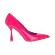 Fuchsia Læder Højhælede Pumps